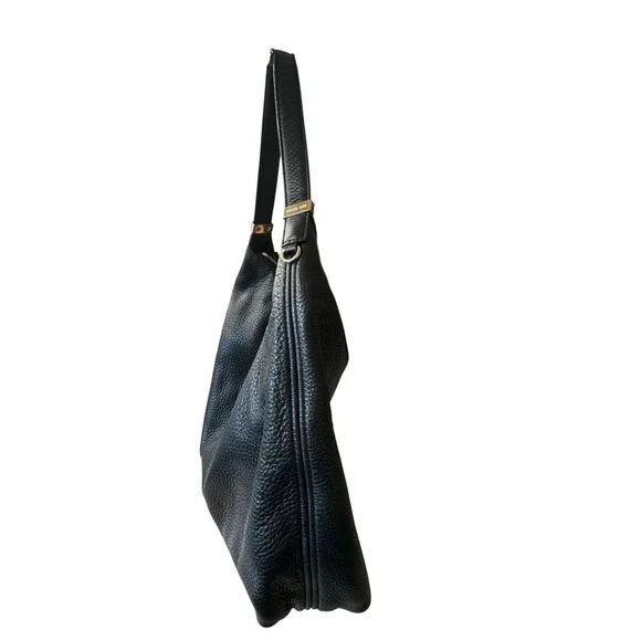 Michael Kors Bedford Large Hobo Black Pebbled Leather‎ Classic Gold Hardware - Picture 2 of 6